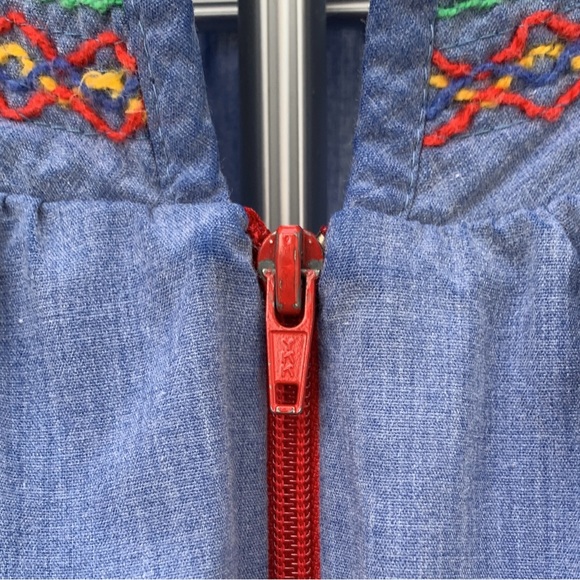 80’s Vintage Chambray Smart Time “House Coat” (Robe) - Picture 4 of 12